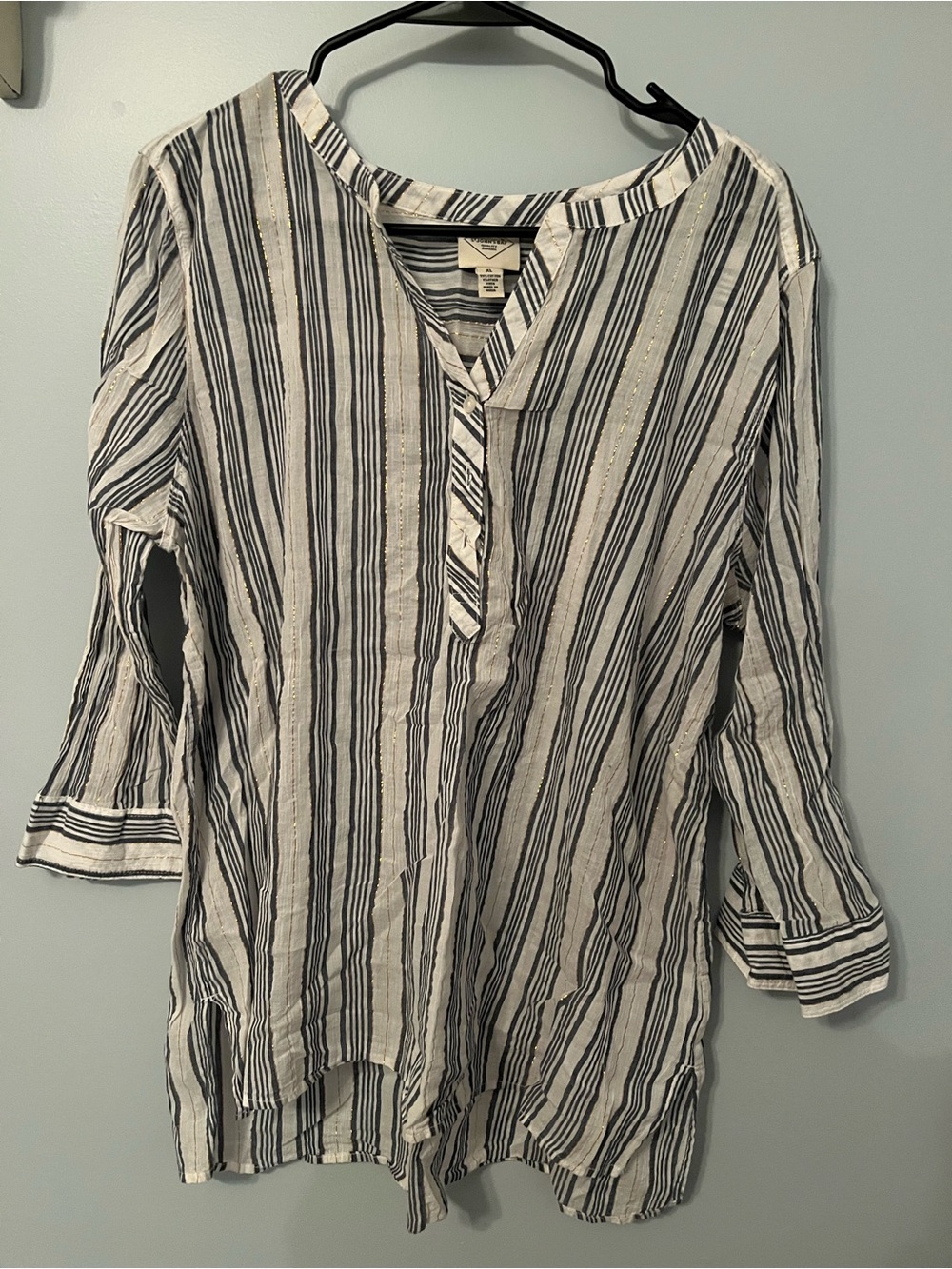 Women’s Striped Tunic Top - Navy and White